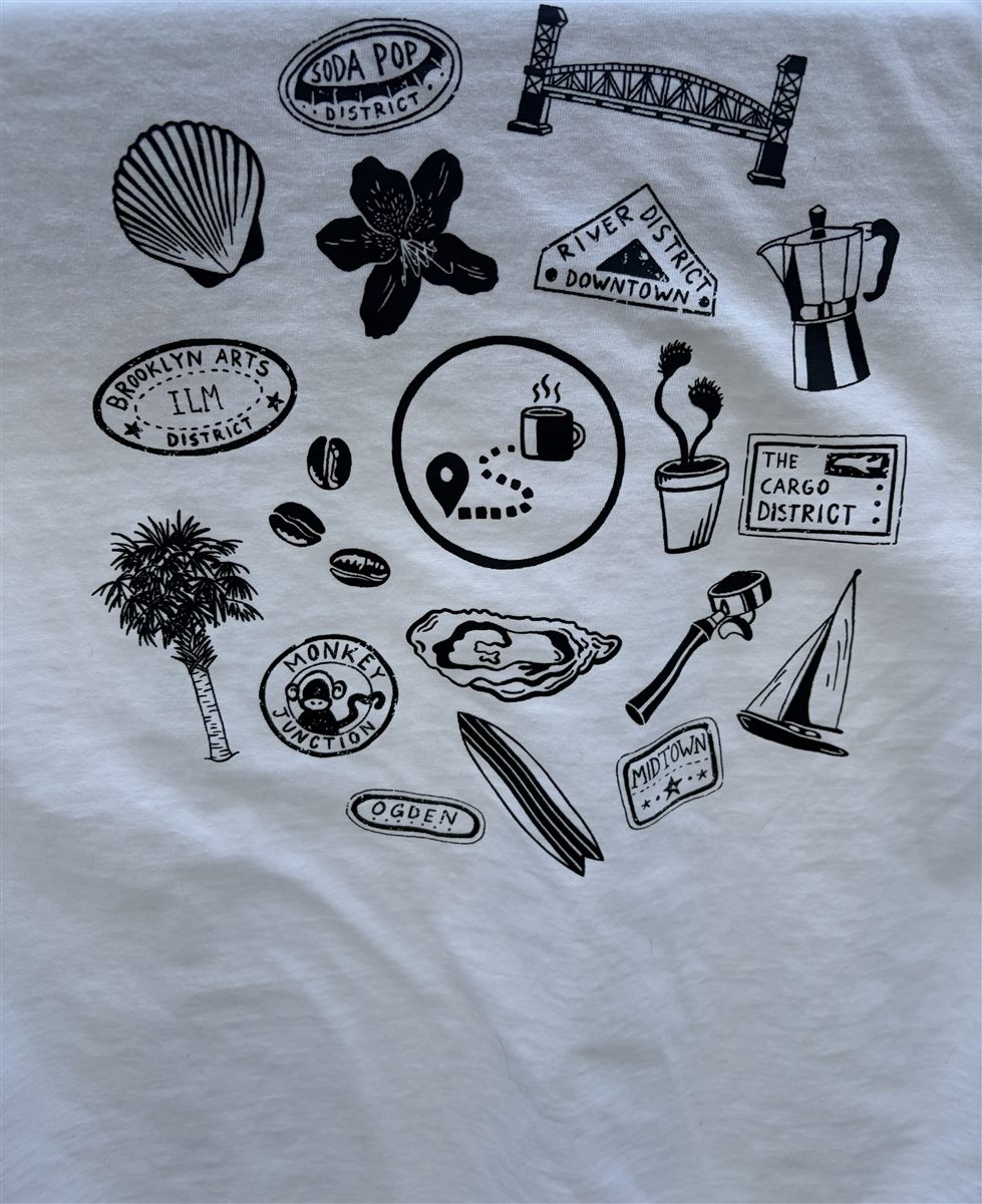 White shirt design closeup